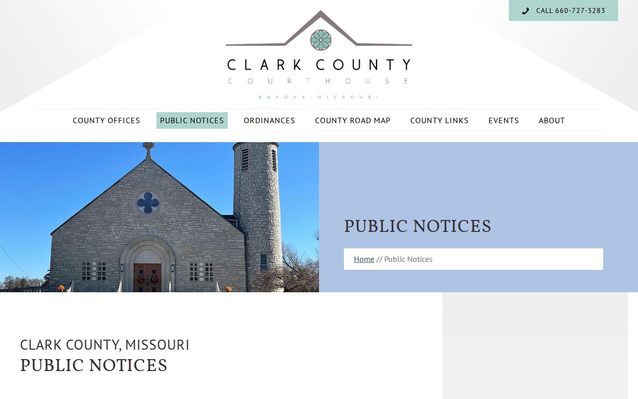 Clark County court calendar public notice record